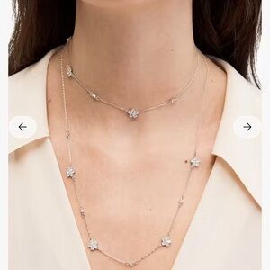 Kate spade Silver color Gleaming Gardenia Flower Scatter Necklace